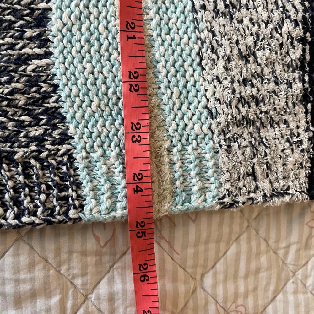J. Jill Sweater Short Cap Sleeve Cotton Blend Knit Stripe Sweater Size 1X Costal - Picture 9 of 11